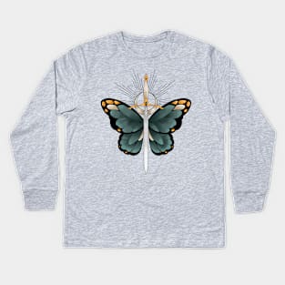 Butterfly Dagger Kids Long Sleeve T-Shirt